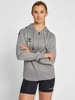 hmlCORE XK POLY ZIP HOOD SWEAT WOMA